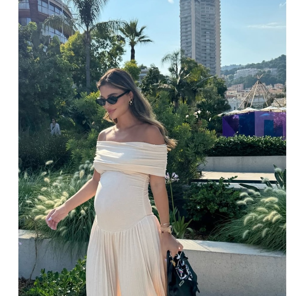 Celina off the shoulder maternity dress